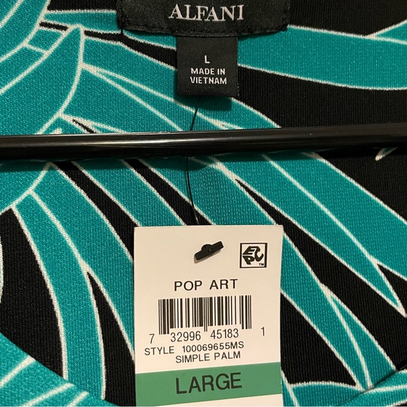 Alfani Printed Palm Hem Maxi Dress Size Large - Picture 10 of 10
